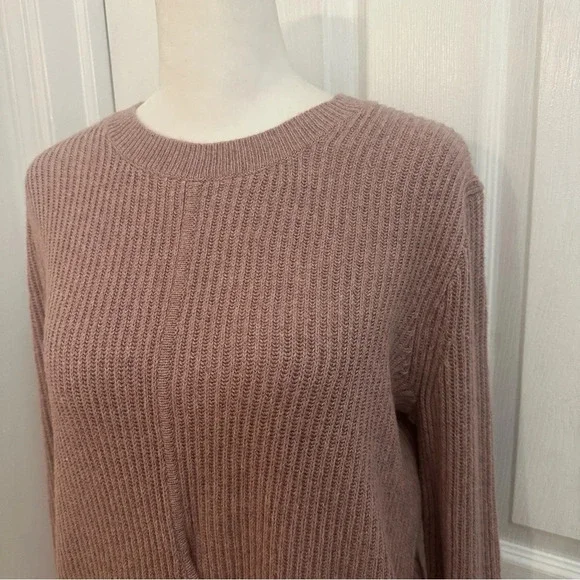 Madewell Crewneck Bow Tie Knit Sweater Mauve XS - Picture 3 of 9